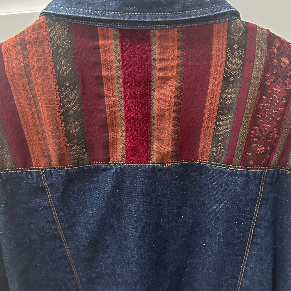 Toffee Apple Multicolor Patchwork Jean Jacket Siz… - image 6